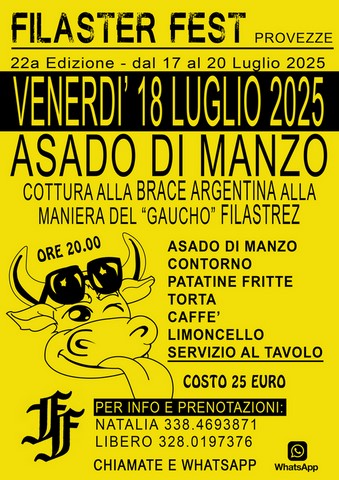 Asado di Manzo alla brace Filaster Fest Provezze